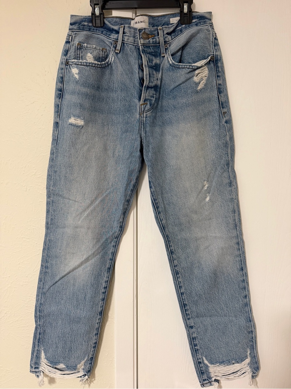 Frame Denim Light Blue Distressed Womens Jeans